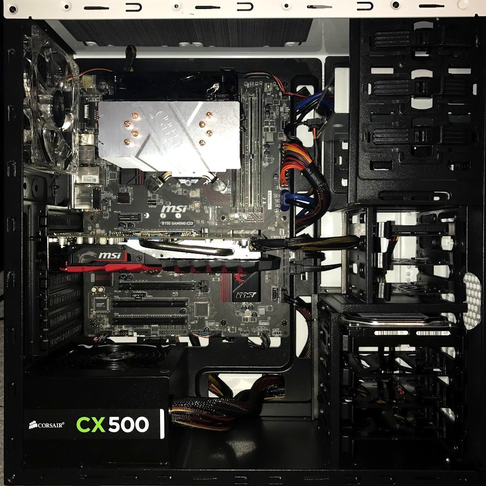 MSI gaming PC build with Corsair power supply
